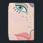 En kvinnas ansikte med en smart makeup. iPad mini skydd<br><div class="desc">stiliserad närbild av ett kvinnligt ansikte med en ljusstark färgbildare i popkonstens stil.</div>