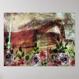 En kvinnas baksida med ett svärd bakom hennes rygg poster