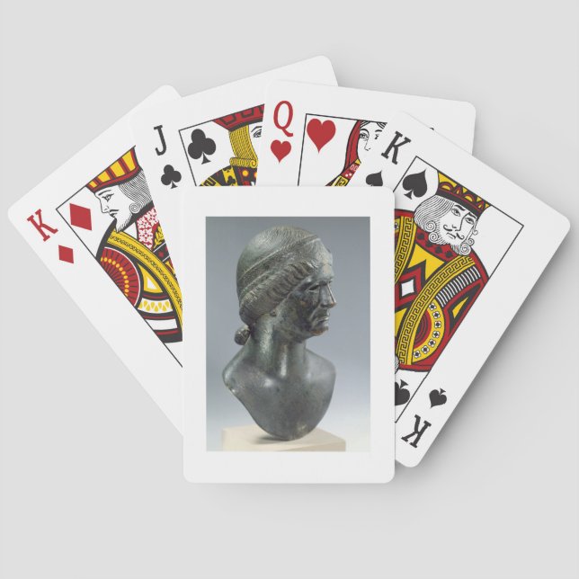 En kvinnas bronsledare, ibland identifierad som Mo Spelkort (Baksidan)