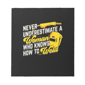 En kvinnas makt som vet hur hon ska svetsas anteckningsblock