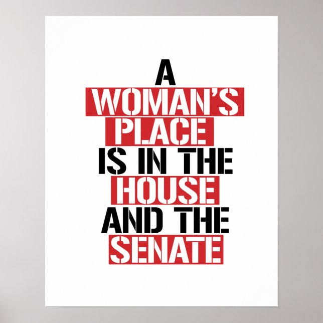 En kvinnas ställe är i huset och senaten poster (Framsidan)