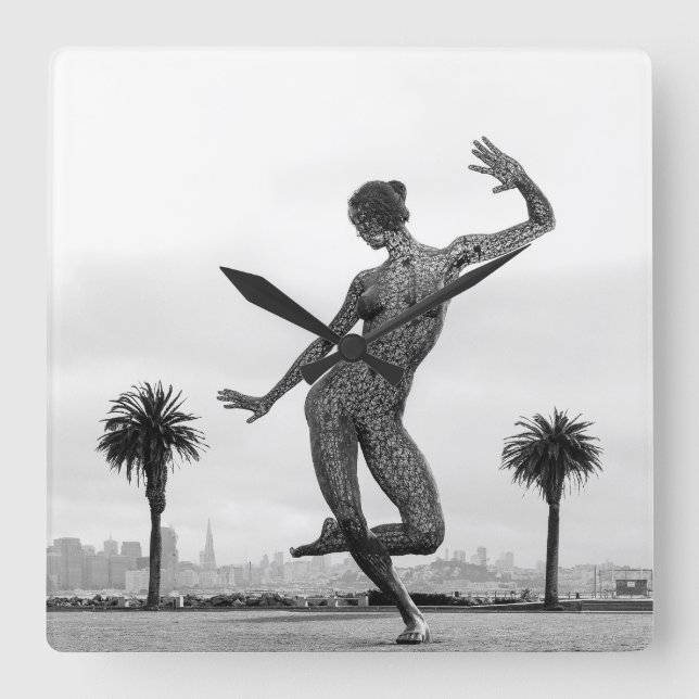 En kvinnas styrka fyrkantig klocka (Framsida)