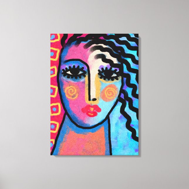 En kvinnlig Abstrakt Digital målning av en kvinna Canvastryck (Framsida)