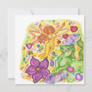 En kvinnlig enhörning som firar livet kärlek hjärt inbjudningar