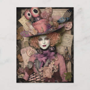 En kvinnlig mad Hatter Vykort