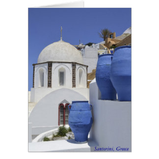 En kyrka i Santorini, Grekland Hälsningskort
