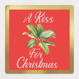 En kyss för juletiketter klistermärke