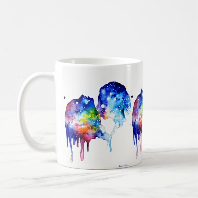 En kyss på hennes nacke kaffemugg (Vänster)