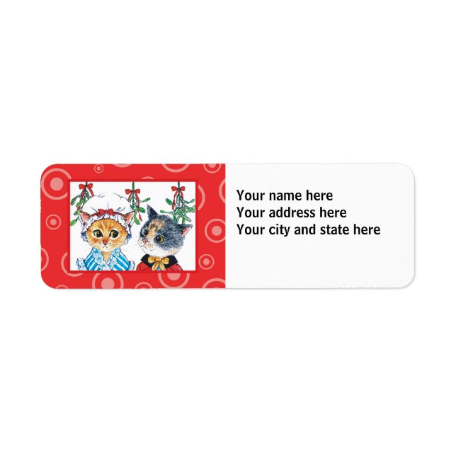 En kyss under mistletoe returadress etikett (Framsidan)