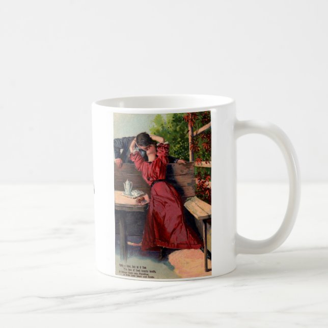En Kyss Victorian Postcard Mugg (Höger)