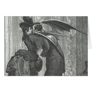 En kyssVictorian/en gotisk bevingad vampyr Hälsningskort