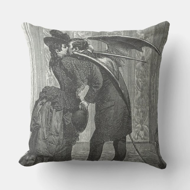 En kyssVictorian/en gotisk bevingad vampyr Kudde (Framsida)