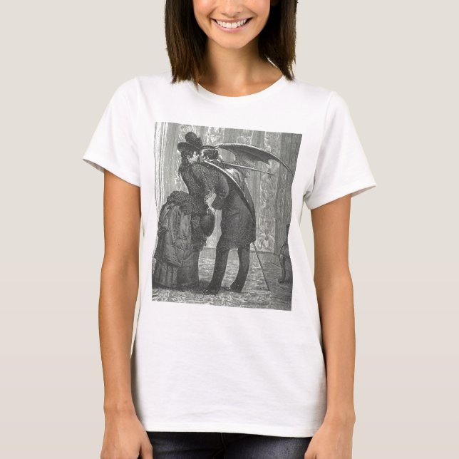En kyssVictorian/en gotisk bevingad vampyr T-shirt (Framsida)