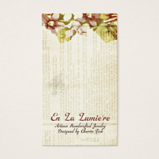 En La Lumiere Earring Card september 2012 Visitkort