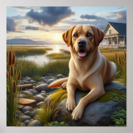 En labradorestauratör i Land Poster