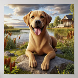 En labradorestauratör i Land Poster