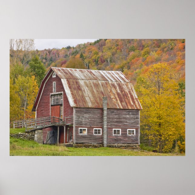 En lada i Vermonts Grönt Mountains. Hancock Poster (Framsidan)