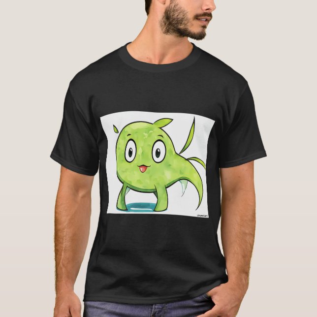 En lagun/Svart Triggerfisk färgdesign målning T Shirt (Framsida)