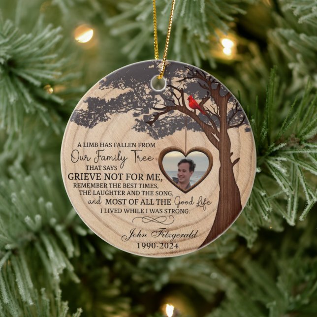 En lam har fallit från vår familj Träd. Julgransprydnad Keramik (Träd)