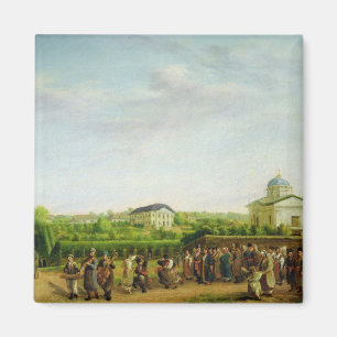 En landsbyggsbröllop magnet