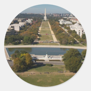 En landskap beskådar av Washington DC Runt Klistermärke