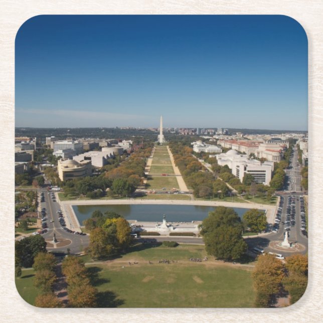 En landskap beskådar av Washington DC Underlägg Papper Kvadrat (Framsidan)