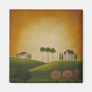 En landskap i Tuscany Magnet