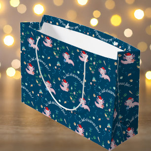 En lång jultomte Roligt Cute Santa Axolotl