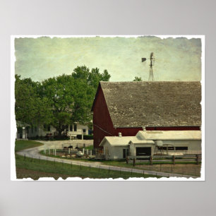 En lantlig Iowa lantgårdplats Poster