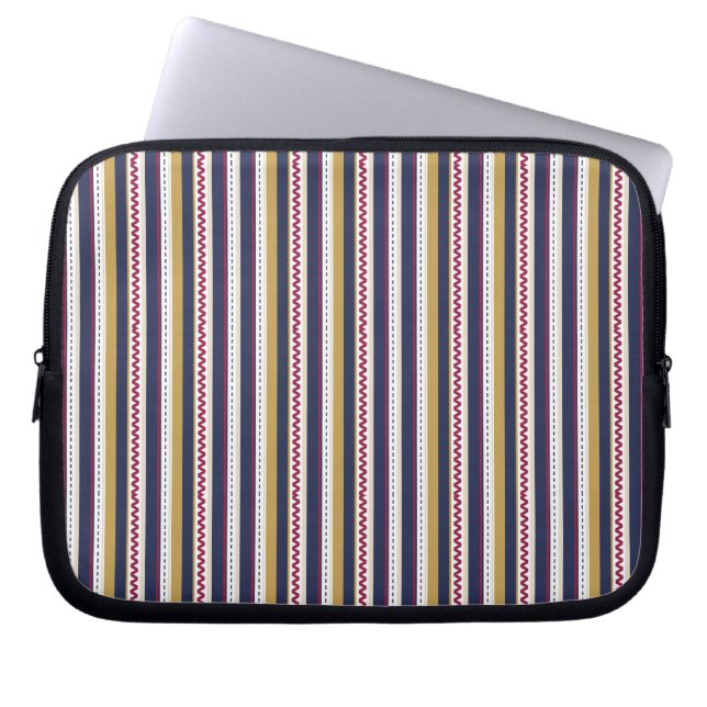 En laptopsleeve med färgglada vertikala ränder laptop fodral (Framsidan)