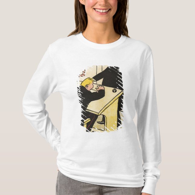 En lärare ger reprimand hans elev från brott tee shirt (Framsida)