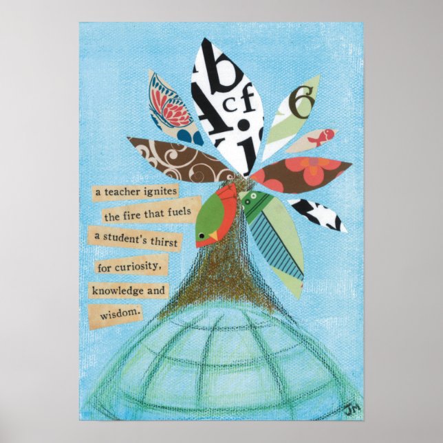 En lärare tänder branden poster (Framsidan)