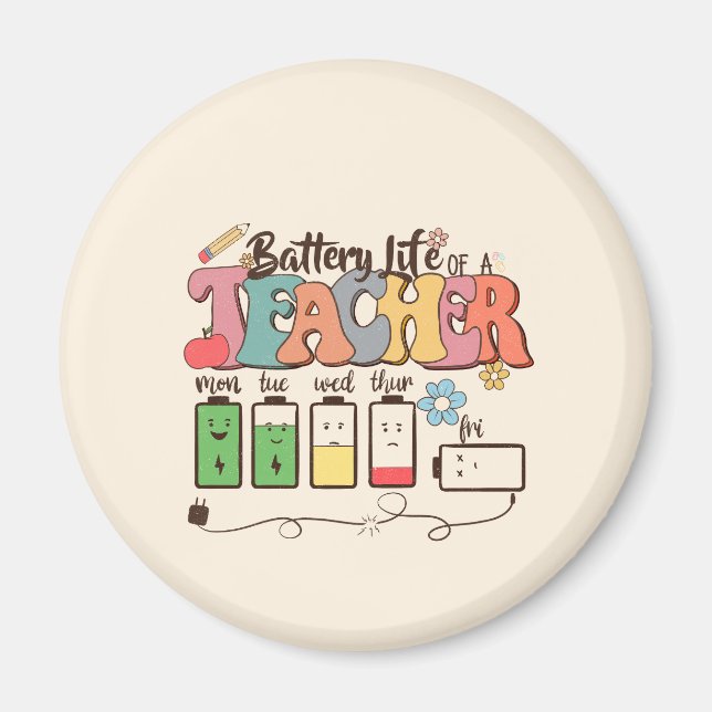 En lärares batterilivslängd - Relatabel instruktör Magnet (Framsidan)