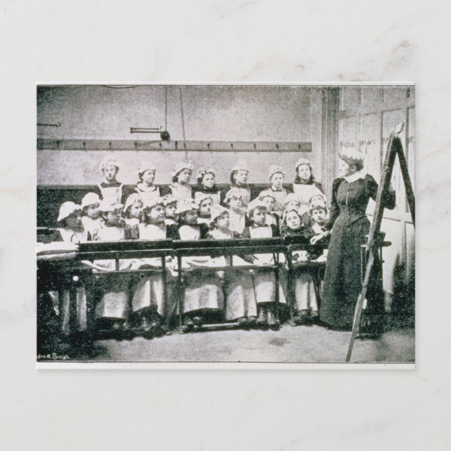 En lärdom i Domestic Science (b&w-foto) Vykort (Framsida)