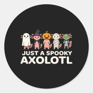 En läskig Axolotl Halloween-kostym Tecknad Design Runt Klistermärke