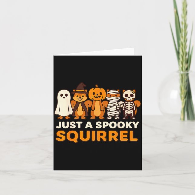 En läskig ekorre Halloween-kostym serie-design Kort (Framsida)