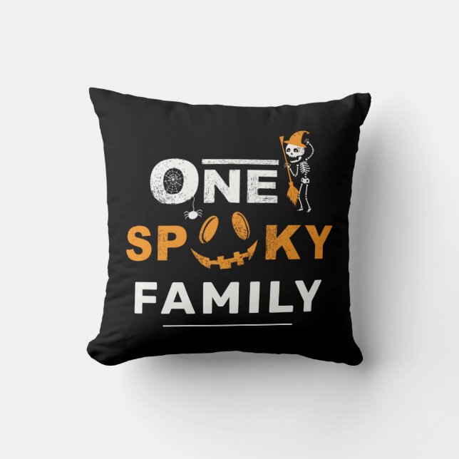 En läskig Halloween-matchande familjekostym Kudde (Framsida)