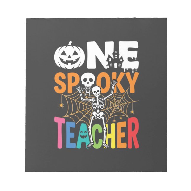 En läskig lärare Halloween-design_1 Anteckningsblock (Framsida)