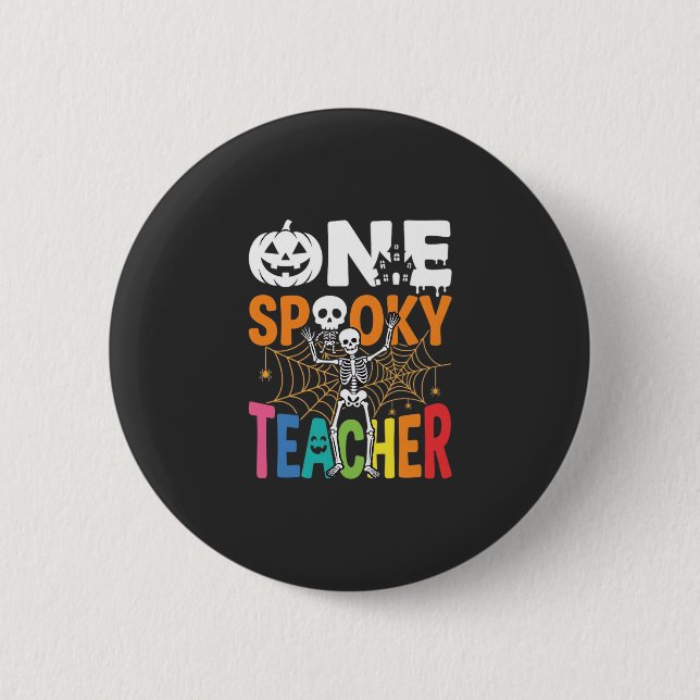 En läskig lärare Halloween-design_1 Knapp (Framsida)