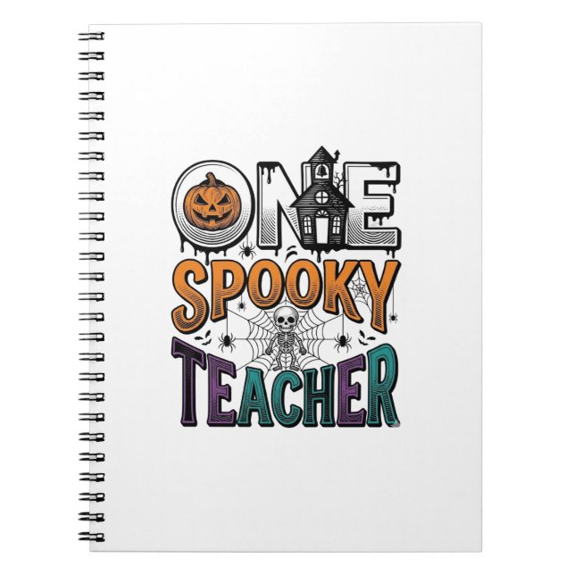 En läskig lärare Halloween Vector Design_1 Anteckningsbok (Framsidan)