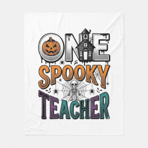 En läskig lärare Halloween Vector Design_1 Fleecefilt