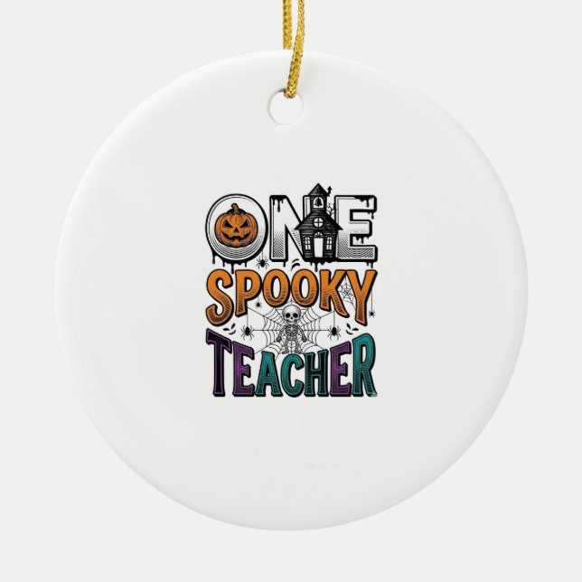 En läskig lärare Halloween Vector Design_1 Julgransprydnad Keramik (Framsidan)