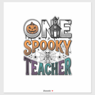 En läskig lärare Halloween Vector Design_1 Klistermärken