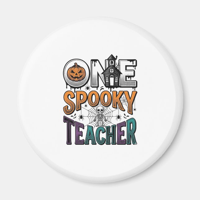 En läskig lärare Halloween Vector Design_1 Magnet (Framsidan)