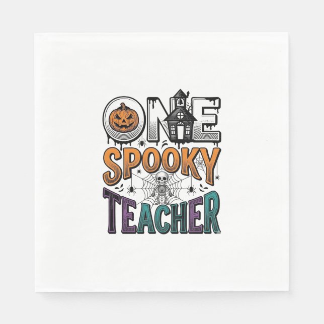 En läskig lärare Halloween Vector Design_1 Pappersservett (Framsidan)