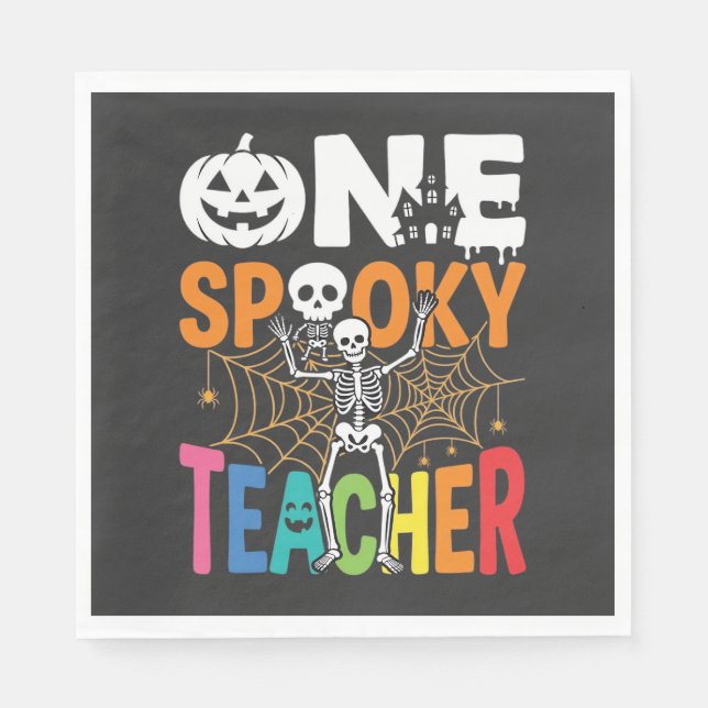 En läskig lärares Halloween-design_1 Pappersservett (Framsidan)