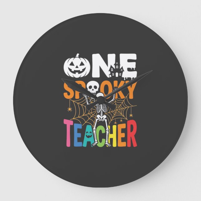 En läskig lärares Halloween-design_1 Stor Klocka (Framsida)