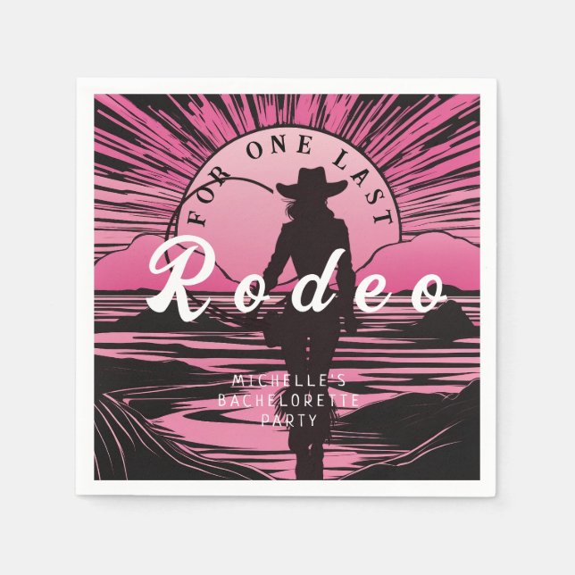 En Last Rodeo Bachelorette Pappersservett (Framsidan)