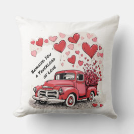 En lastbil av Kärlek-Valentines Vintage Piillow Kudde