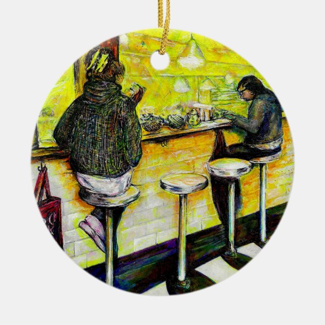 En ledig dag från galenskap julgransprydnad keramik (Framsidan)